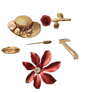 Vintage Costume Jewelry Brooches Pins Set